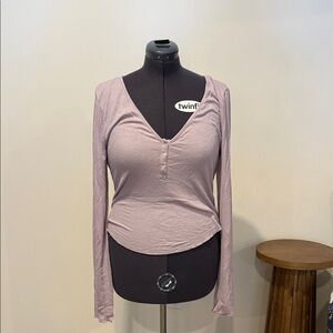 Free People Dusty Pink Long Sleeve Tee